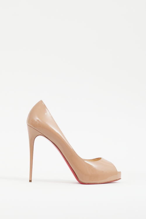 Christian Louboutin Beige Patent Leather New Very Privé Heel