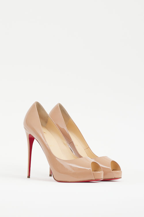 Christian Louboutin Beige Patent Leather New Very Privé Heel