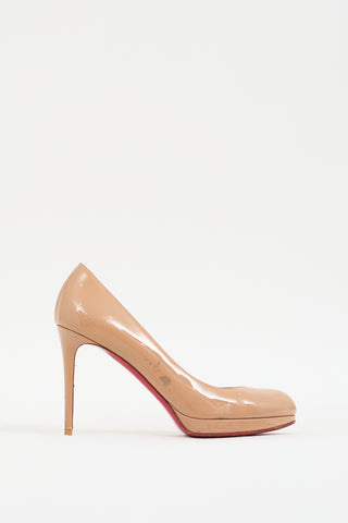 Christian Louboutin Beige Patent New Simple Pump