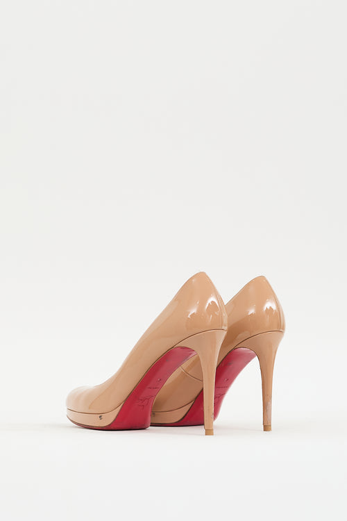 Christian Louboutin Beige Patent New Simple Pump