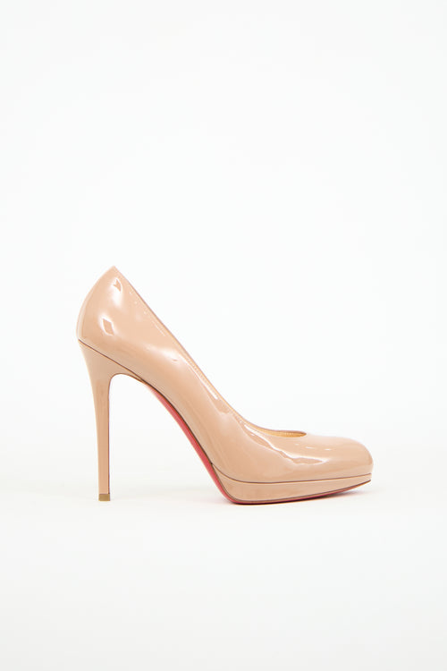 Christian Louboutin Beige Patent New Simple Pump