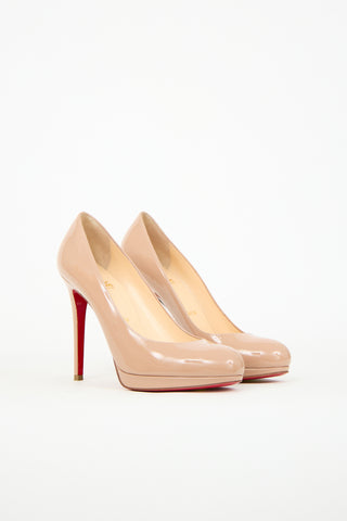 Christian Louboutin Beige Patent New Simple Pump