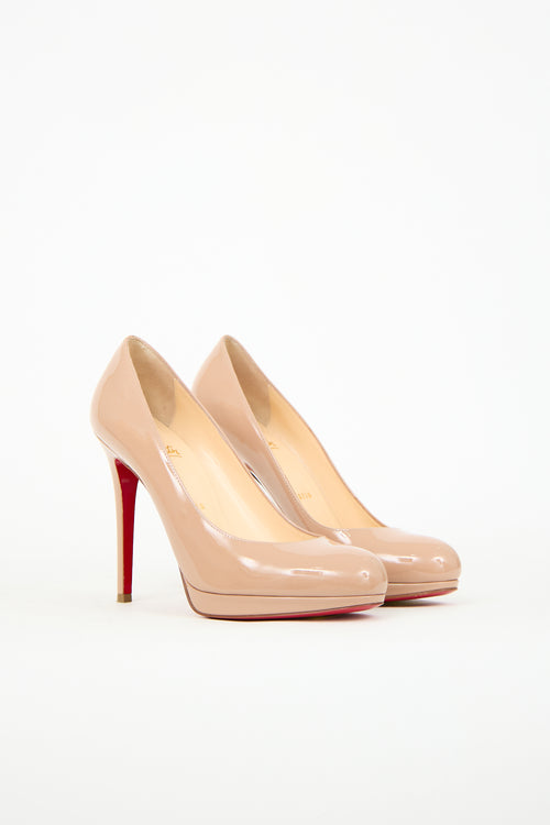 Christian Louboutin Beige Patent New Simple Pump