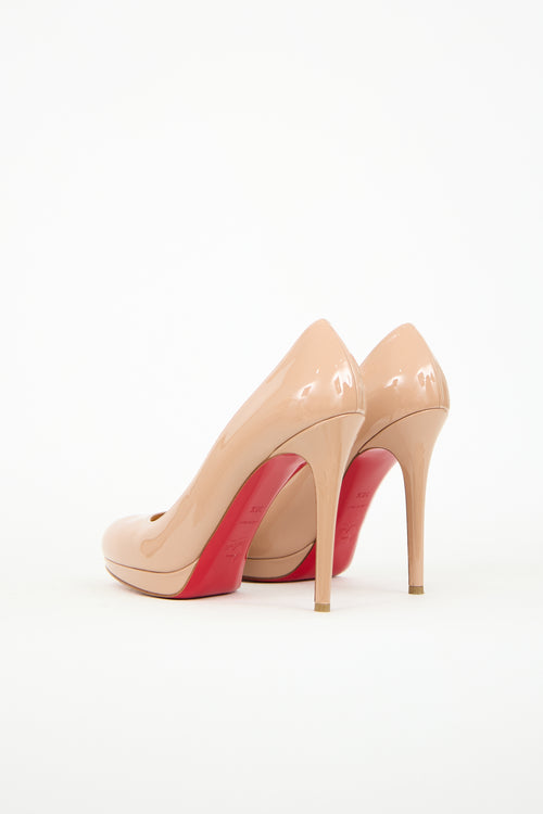 Christian Louboutin Beige Patent New Simple Pump