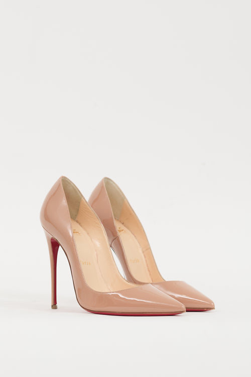 Christian Louboutin Beige Patent Leather So Kate Heel