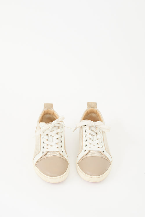 Christian Louboutin Beige 
White Leather Louis Orlato Sneaker