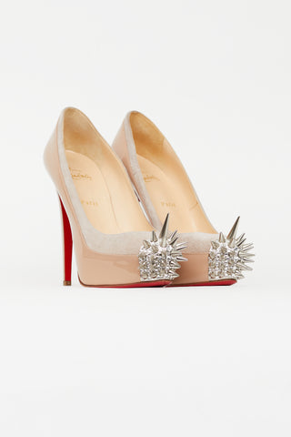 Christian Louboutin Beige Asteroid Spike Suede Pump