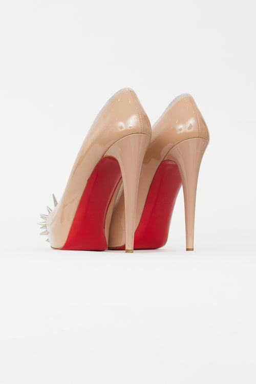 Christian Louboutin Beige Asteroid Spike Suede Pump