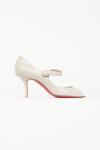 Christian Louboutin Beige Patent Iowa Zeppa 80mm Heel