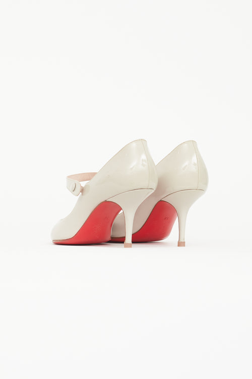 Christian Louboutin Beige Patent Iowa Zeppa 80mm Heel