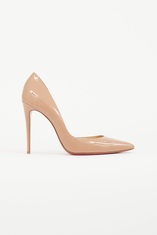 Christian Louboutin Beige Patent Iriza 100mm D
orsay Pump