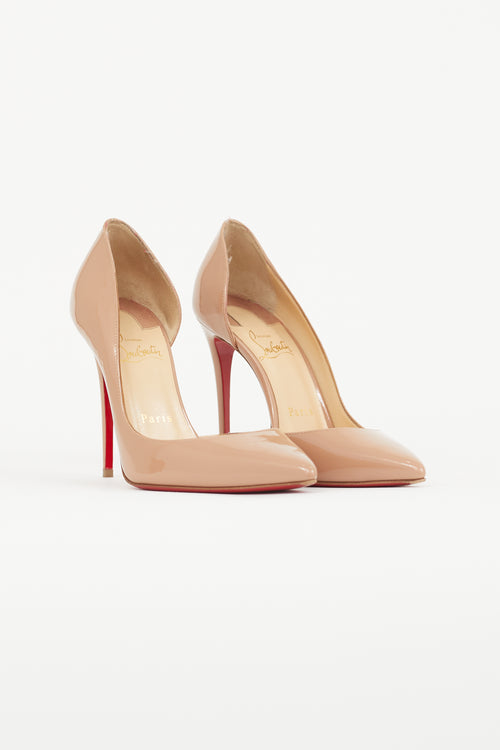 Christian Louboutin Beige Patent Iriza 100mm D
orsay Pump