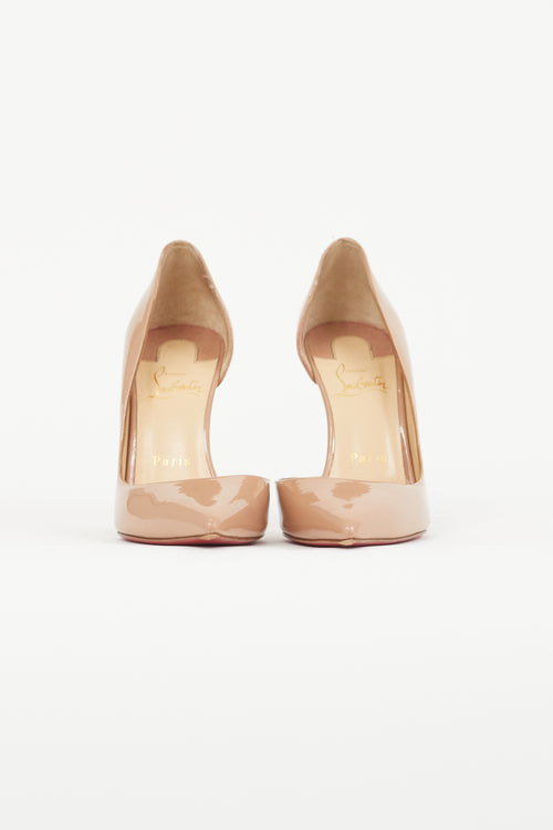 Christian Louboutin Beige Patent Iriza 100mm D
orsay Pump