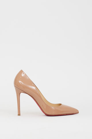 Christian Louboutin Beige Patent Leather Pigalle 110 Pump