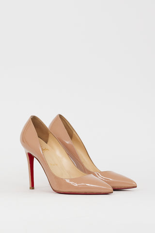 Christian Louboutin Beige Patent Leather Pigalle 110 Pump