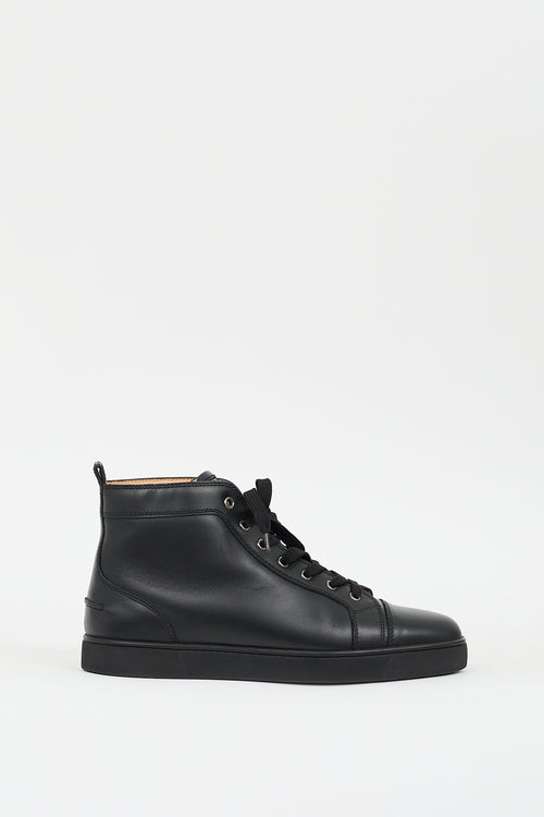 Christian Louboutin Black Leather Louis High Top Sneaker