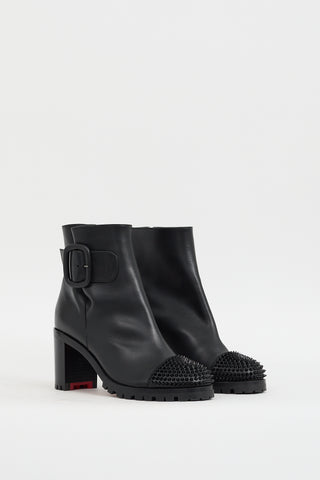 Christian Louboutin Black Leather Olivia 70 Spiked Boot