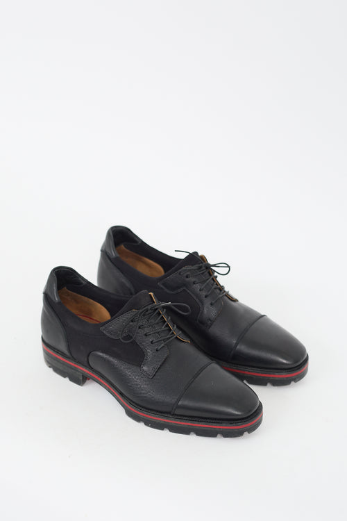 Christian Louboutin Black Leather 
Neoprene Mika Sky Derby