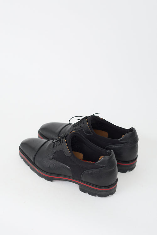 Christian Louboutin Black Leather 
Neoprene Mika Sky Derby