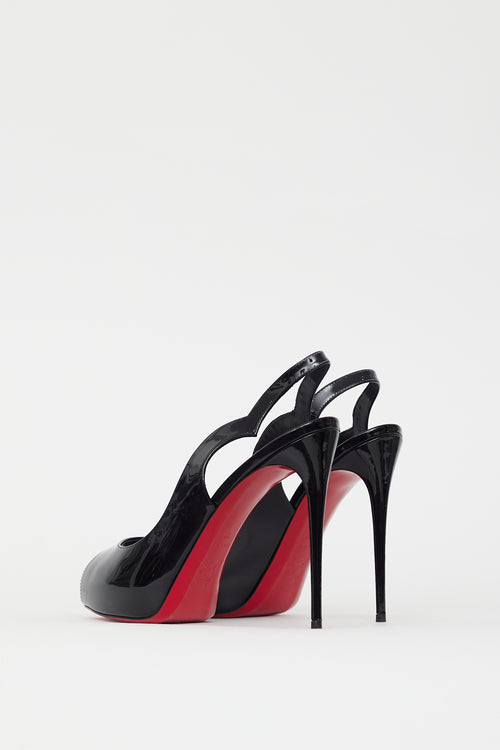 Christian Louboutin Black Patent Hot Chick Slingback Heel