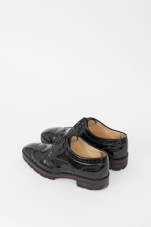 Christian Louboutin Black Patent Leather Brogue Oxford