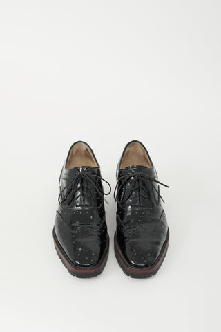 Christian Louboutin Black Patent Leather Brogue Oxford