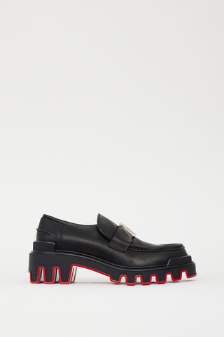 Christian Louboutin Black 
Red Moc Dune Uomo Loafer