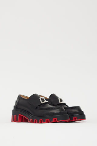 Christian Louboutin Black 
Red Moc Dune Uomo Loafer