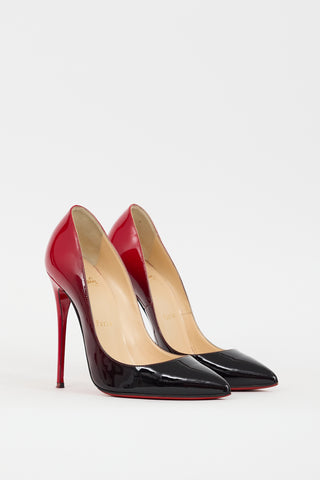 Christian Louboutin Black 
Red Patent Leather Gradient So Kate Heel