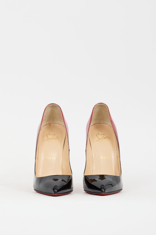 Christian Louboutin Black 
Red Patent Leather Gradient So Kate Heel