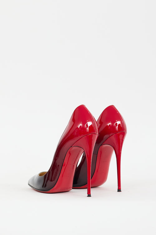 Christian Louboutin Black 
Red Patent Leather Gradient So Kate Heel