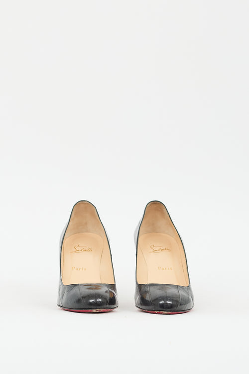 Christian Louboutin Black Leather Panelled Simple 85 Pump