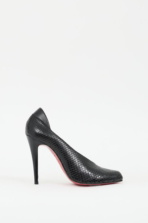 Christian Louboutin Black Textured Leather Pump