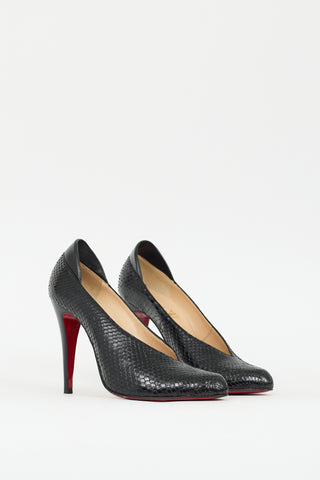 Christian Louboutin Black Textured Leather Pump