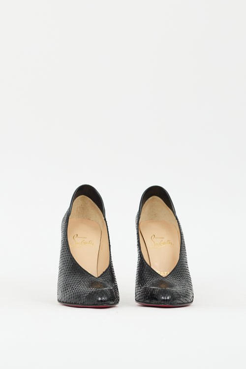 Christian Louboutin Black Textured Leather Pump