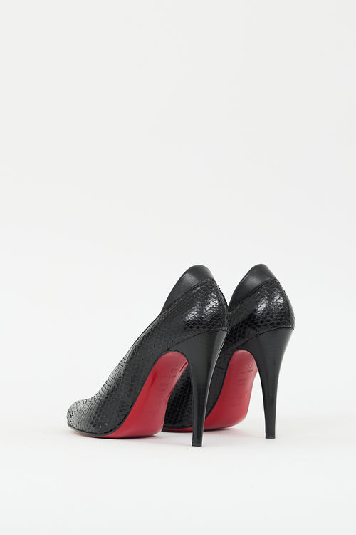 Christian Louboutin Black Textured Leather Pump