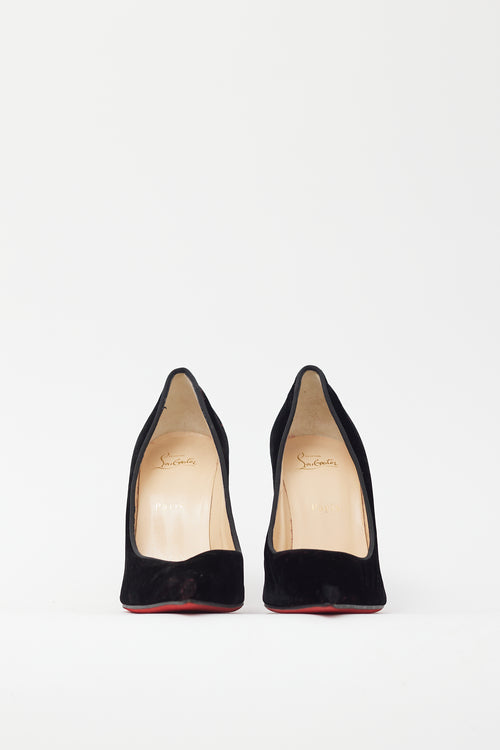 Christian Louboutin Black Velvet Kate 120 Heel