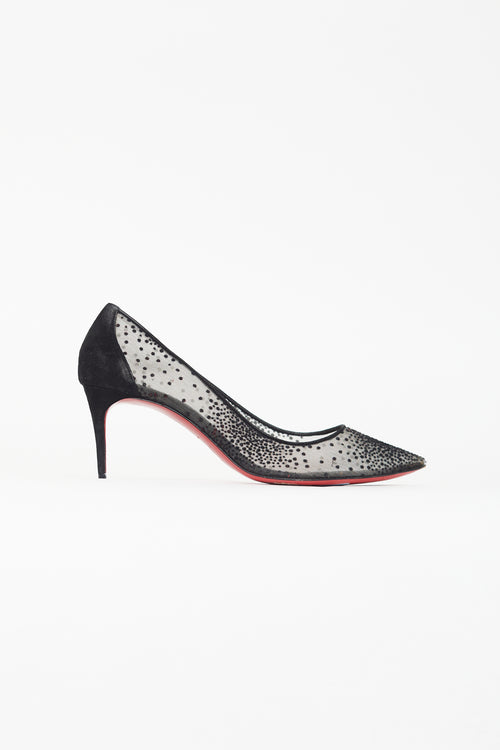 Christian Louboutin Black Follies Lace 100 Pump