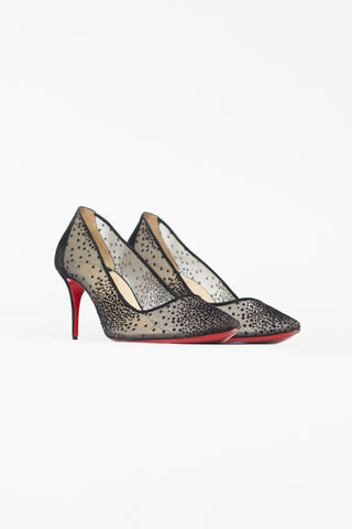 Christian Louboutin Black Follies Lace 100 Pump