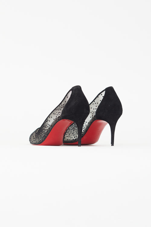 Christian Louboutin Black Follies Lace 100 Pump