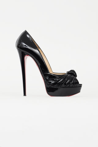 Christian Louboutin Black Jenny Patent Knot Pump