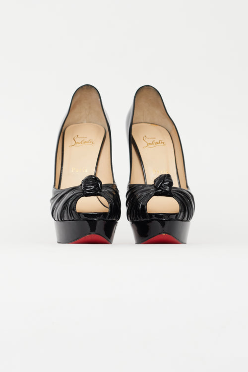 Christian Louboutin Black Jenny Patent Knot Pump