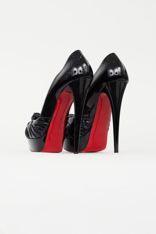 Christian Louboutin Black Jenny Patent Knot Pump