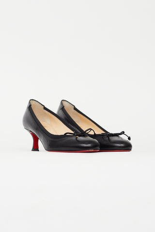 Christian Louboutin Black Leather Bow Pump