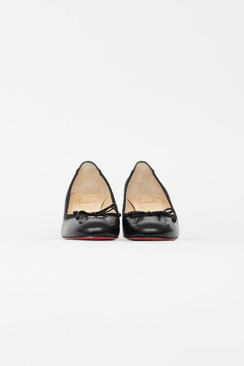 Christian Louboutin Black Leather Bow Pump