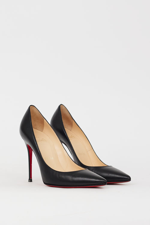 Christian Louboutin Black Leather Pigalle 100 Pump