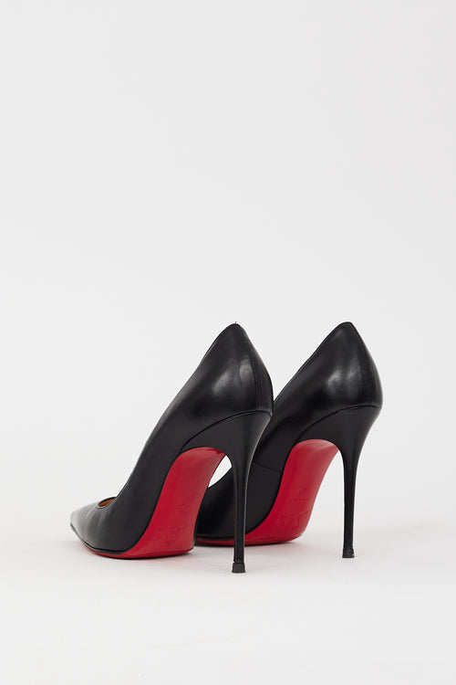 Christian Louboutin Black Leather Pigalle 100 Pump