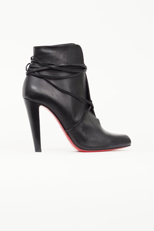 Christian Louboutin Black Leather S.I.T. Rain Ankle Boot