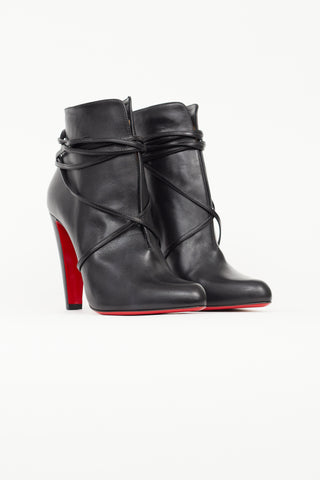 Christian Louboutin Black Leather S.I.T. Rain Ankle Boot