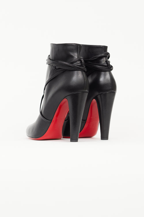 Christian Louboutin Black Leather S.I.T. Rain Ankle Boot